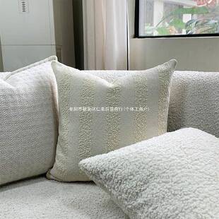奶油YUEJURZ6上风白色抱枕靠垫套沙发椅子头车靠枕尼雪尔棉麻家用