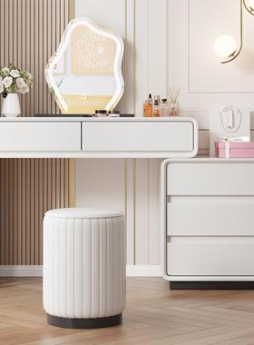 木实梳妆台ICT卧室简约现代小户收纳柜一体可伸缩奶油轻奢化风型