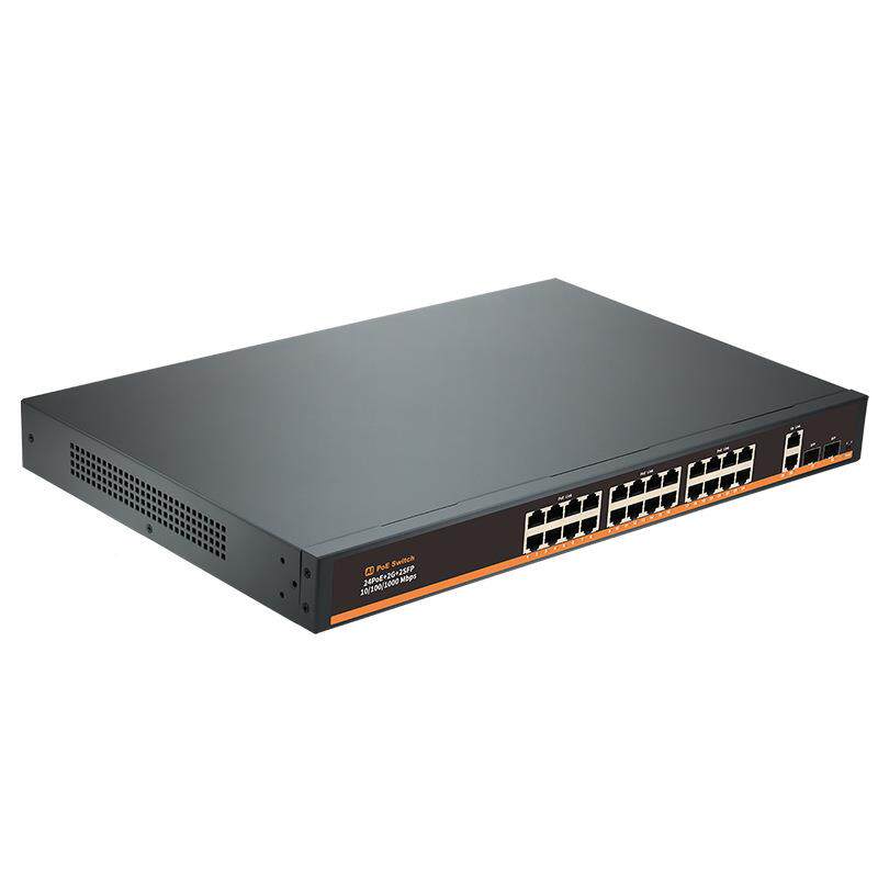 标准224/26口全机千兆上B242G/B2联千兆POE交换5V供电持2支50米长