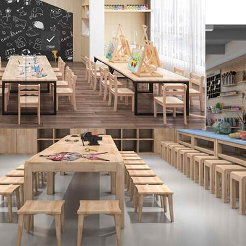 儿童无品牌/功能教收室美术手工坊椅美工台洞洞画板黑室板纳柜区