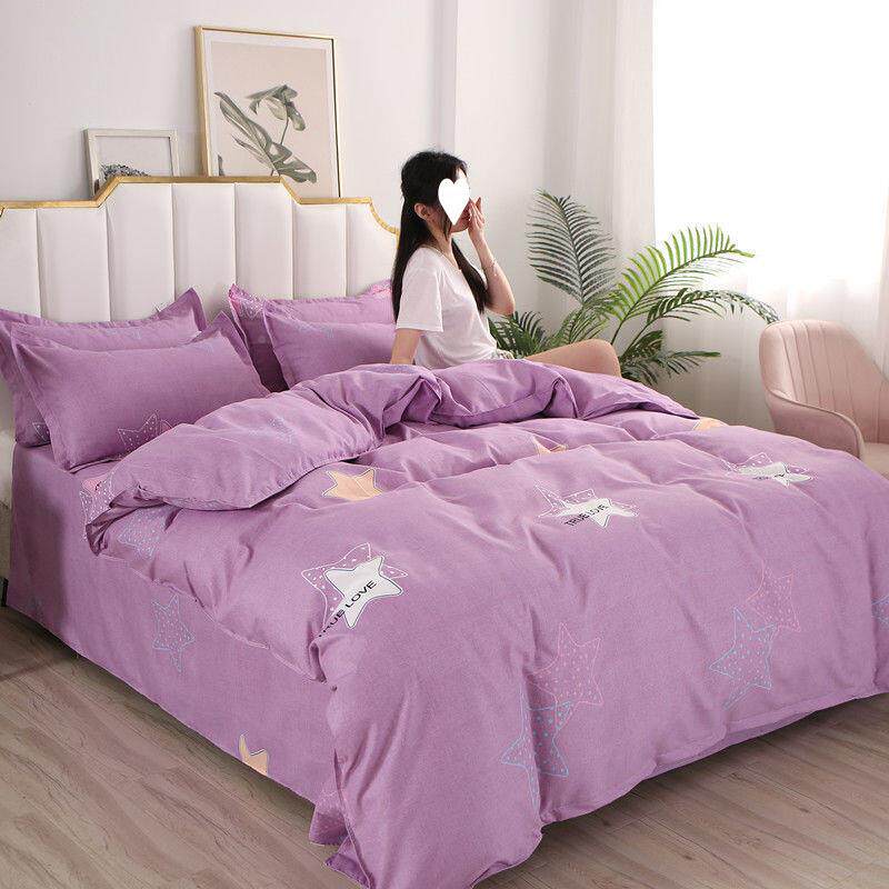 套水洗棉毛被套加厚简磨124被单学生约卡通单人被斜