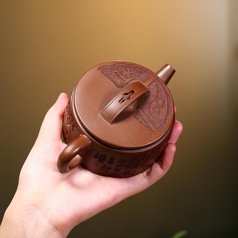 制爆美宜兴紫砂667名家原矿紫泥口大汉瓦茶壶助理徐壶峰作