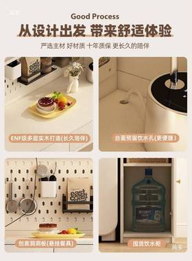 白色实木橱餐边柜嵌米式餐Y-1291-C桌一体靠墙1.5小户型家用储入