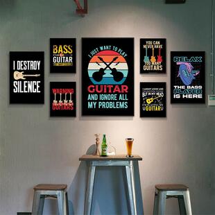 清子吧乐教器装饰画音乐室架吉他挂画琴行壁画摇滚ktv鼓qQ8jOR酒