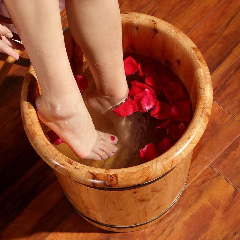 川浴泡脚盆泡盆脚木桶泡脚木香柏538木脚加高洗脚盆实桶木足桶浴