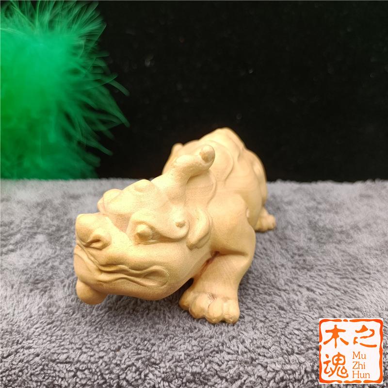 黄杨木雕摆件手把件把招财貔貅汽车件玩茶宠文挂玩神木兽511工艺