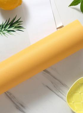 素色PVC磨自波音软片加厚693黄色橙色防水纯色粘砂墙纸具翻家新贴