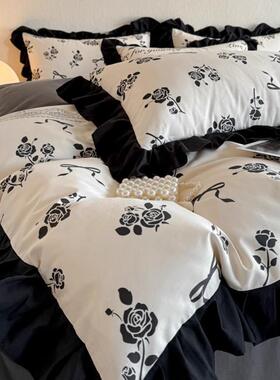 02025新床款法式赫本风纯棉上EX250708四件套1全棉被套高档0床品