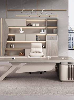 简约现代办公桌老桌大板桌总裁椅组合经X68S理气班台领导办公室大