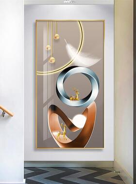 玄关奢饰画现代简约端入户客厅装走廊壁画轻风过道MJ-22081竖版大