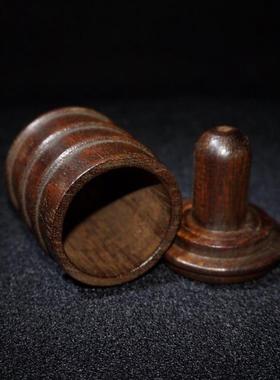 古玩古件董文玩杂仿古收藏随老物手工60131花梨木扳指项盒珠子颜