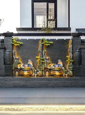 酒水幕墙流水屏风关玄墙喷泉缸循环水鱼加湿器庭院店落NJY地水景