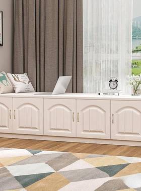 飘窗柜台矮柜落地柜可坐地窗台柜收纳柜子WEE自组由合储物柜阳柜