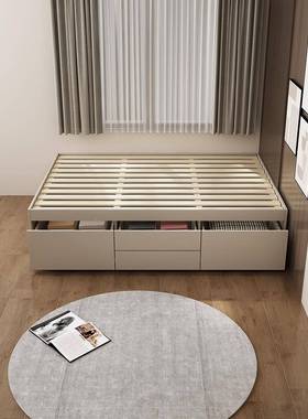 小户收型榻榻米床KCZ无床头现代简高箱单人物纳储箱体排骨架约床