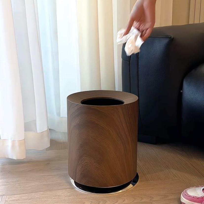 纹中卧室双层客厅直投复古垃圾值桶容无盖ltao1020木古风高颜大量