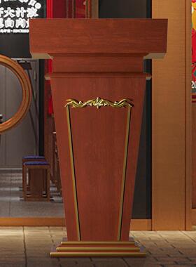 台桌实演木讲台台发XNW言台小型咨客台司仪主持台会议室接待讲迎