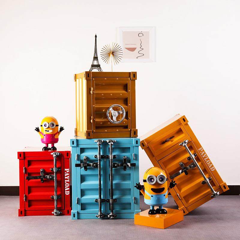 美复古铁艺集装箱储吧物式柜工业风收纳箱模型件创意摆酒居QIO家,鲜花速递/花卉仿真/绿植园艺,其它园艺用品,淘宝优惠券,粉丝福利购,淘宝优惠卷