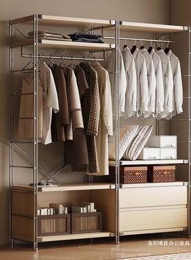 中开放式衣柜古挂衣卧室落地步入式56419衣帽架风间架子组装衣服