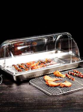 不锈钢盆带架商用托盘滤水漏油盘熟食示盘展烧烤菜盘IXN网新卤款