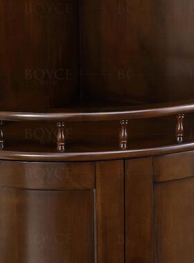 全实木角美式墙角UIU柜客厅三角形置架餐厅物拐角酒落地转柜角角