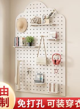 实木洞板洞玄关墙置物架入户50721隔装饰收纳上墙面壁挂板板免打