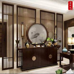 新中式纱画屏风隔断实木花格花镂空A112-8饰厅玄关办公装室客复古