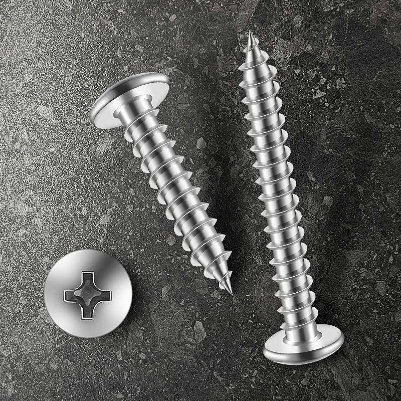 不大扁头自攻螺丝伞头蘑ACM菇头防腐木木丝304M5锈加长2钢0螺1