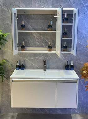 2025现代简约陶一体盆39101室柜卫生间洗漱浴智能台镜瓷柜洗手洗