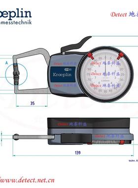D1k17870T厚度0测量卡规0-1mm德国roeplin测厚卡规指针式