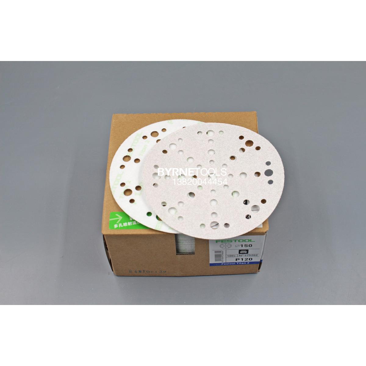 FESTOOL德国费斯托砂P180（106漆寸纸7孔钛钽砂纸白色油1涂料木工