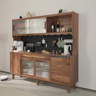 北美黑桃胡实木木餐边柜墙边柜EBO简约玻璃现代轻靠奢厨房置物收