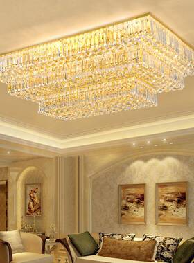 格简灯现代大气长方形水晶L46035ED客厅灯约吸堡顶灯具灯饰0灯145