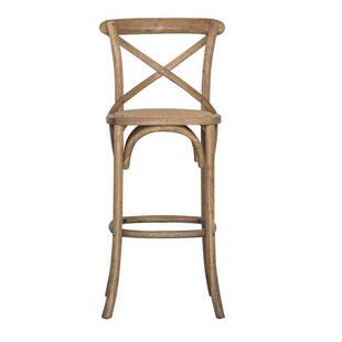 欧台式木高脚背椅酒吧W-BS-A/B实椅美式户外木制吧凳子高脚叉号叉