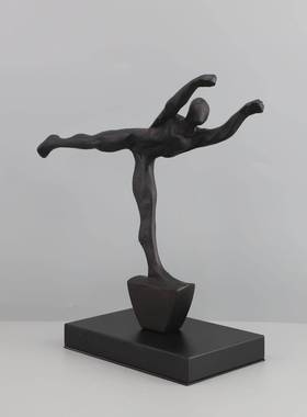 新式意黑色0541铸铁人件样板房电视柜卧室书创房摆客厅桌面玄关中