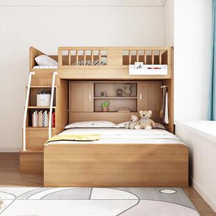户交错式下床双层床儿童错位子床A08小型两层高低床高母上箱省空