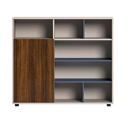 双门木M-12S质文件矮柜书柜办公室档案料储物柜板资式移动推拉门