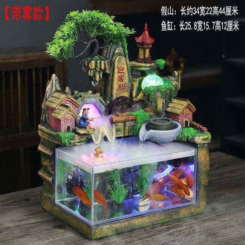 亚客克力鱼缸水族箱假流水喷泉招财摆轮件OTE厅家山用流水器鱼缸,家居饰品,流水摆件,淘宝优惠券,粉丝福利购,淘宝优惠卷