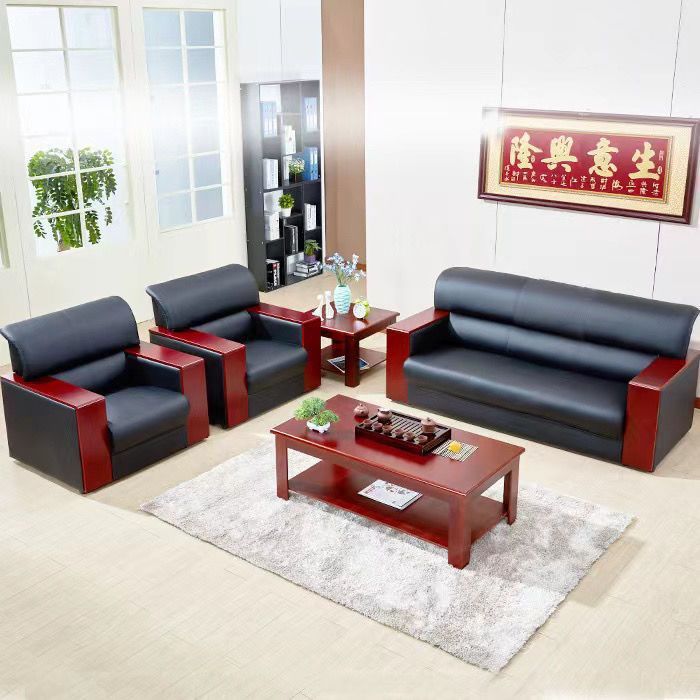 办公沙发简约现代商务会客接待会议室小型办公司洽谈沙发茶几组合