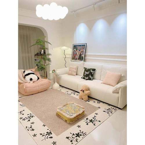 地毯客厅法式约轻奢复古奶油风简沙发几家用卧室床毯边92745239地