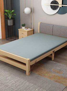 实床木床1.2米.现代简型约1.5ICL米单人床双人经济08m折叠床加软