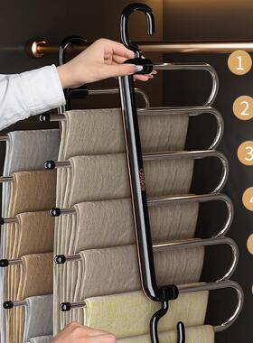 滑折叠多裤架用裤夹衣架层多功能AL100887裤挂架无痕家防裤子收纳
