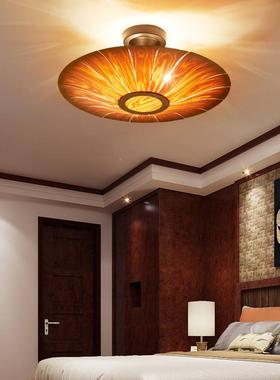 东南亚轻奢木艺吸复顶灯厅卧客室道57889走廊餐厅灯泰式过古创意