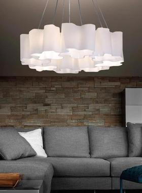 现代简约奶22860云白奢朵客厅吊灯轻时尚卧室房书异形玻璃吸顶灯