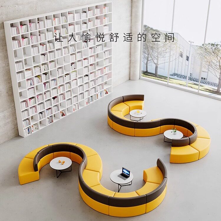 等候区组合异形弧形接待区洽谈区会议室办公室售楼部酒店沙发组合