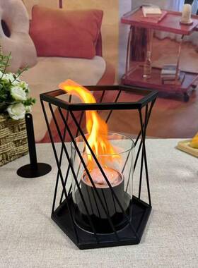 酒精QCO壁炉真火壁炉取暖装饰炉火盆桌面火焰火炉氛围户外炉火炉