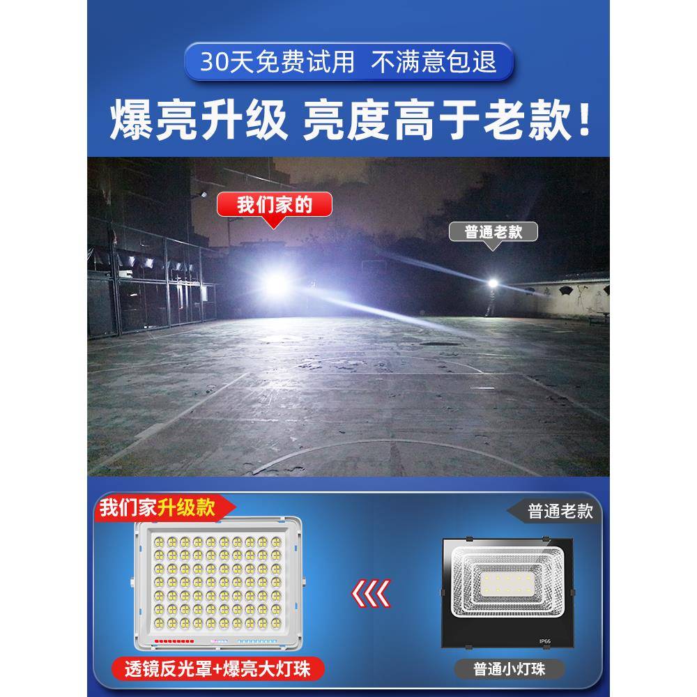新款太四芯透镜阳能户外庭院灯拖一二亮大功率家感用室内led应照
