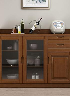 实木餐边柜矮柜厅柜餐酒柜靠墙现简边约VUD客厅茶水柜碗柜收代纳