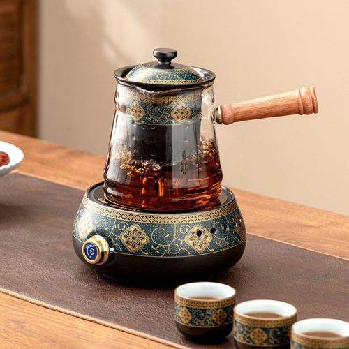 厂家电陶炉煮茶器家用全自动煮茶炉耐高温侧把烧水泡茶壶小型套装