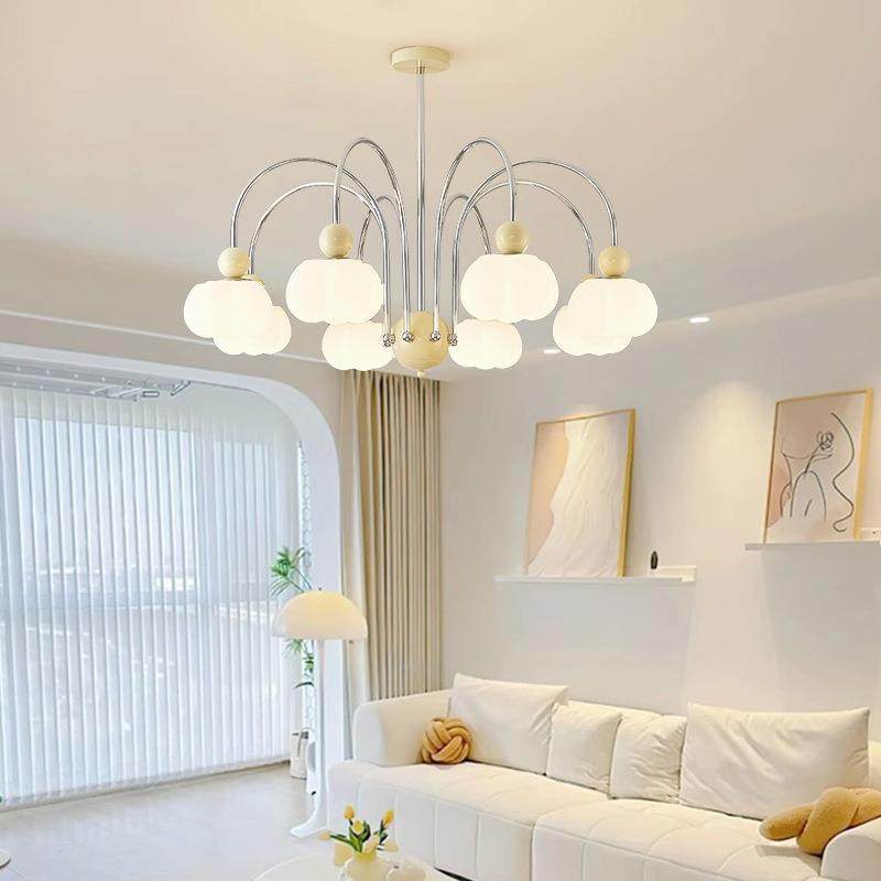 卓琪奶0油风客厅吊灯高端大灯款广825东中3山灯具22年新主卧轻奢