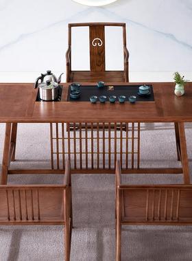 新桌中式茶桌全套自动茶台实木茶围JHD几客厅简约阳台小茶炉煮茶